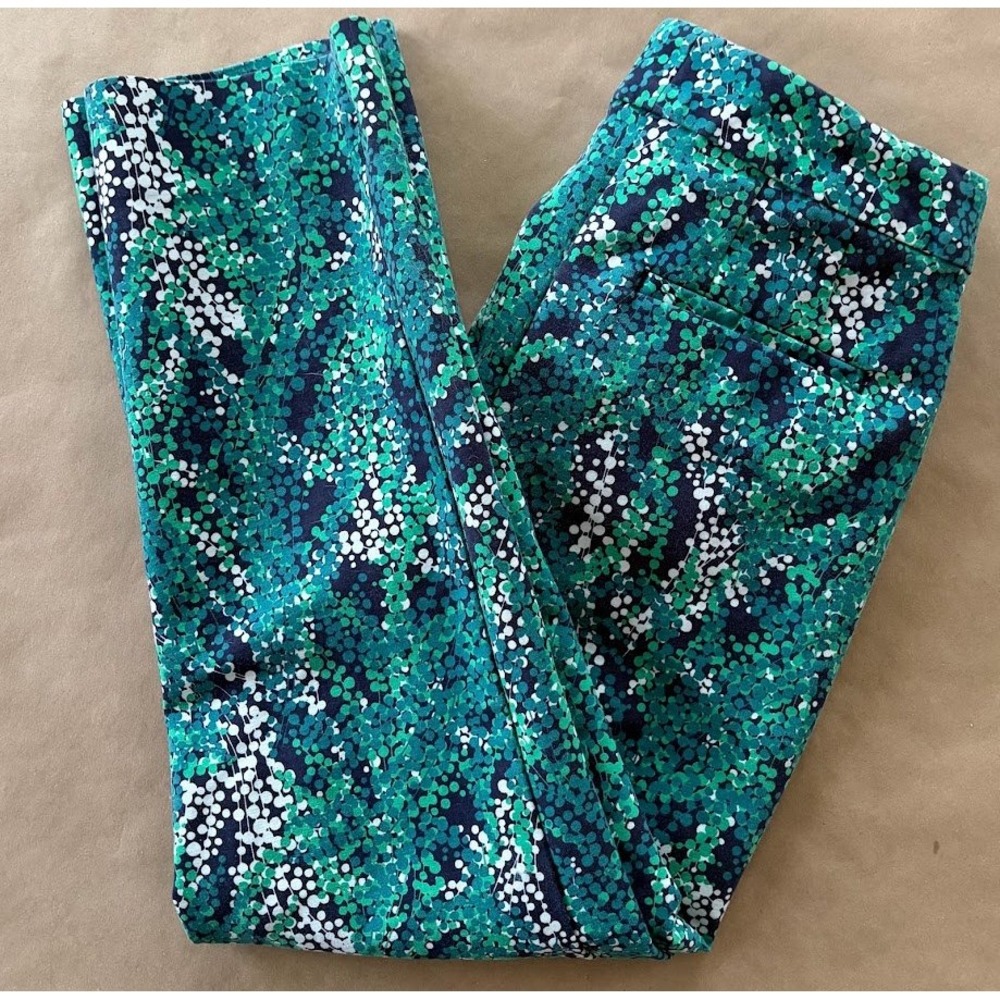 Boden Richmond Womens Pants Trousers Green Navy Slim Crop Ankle Size 2P Preppy
